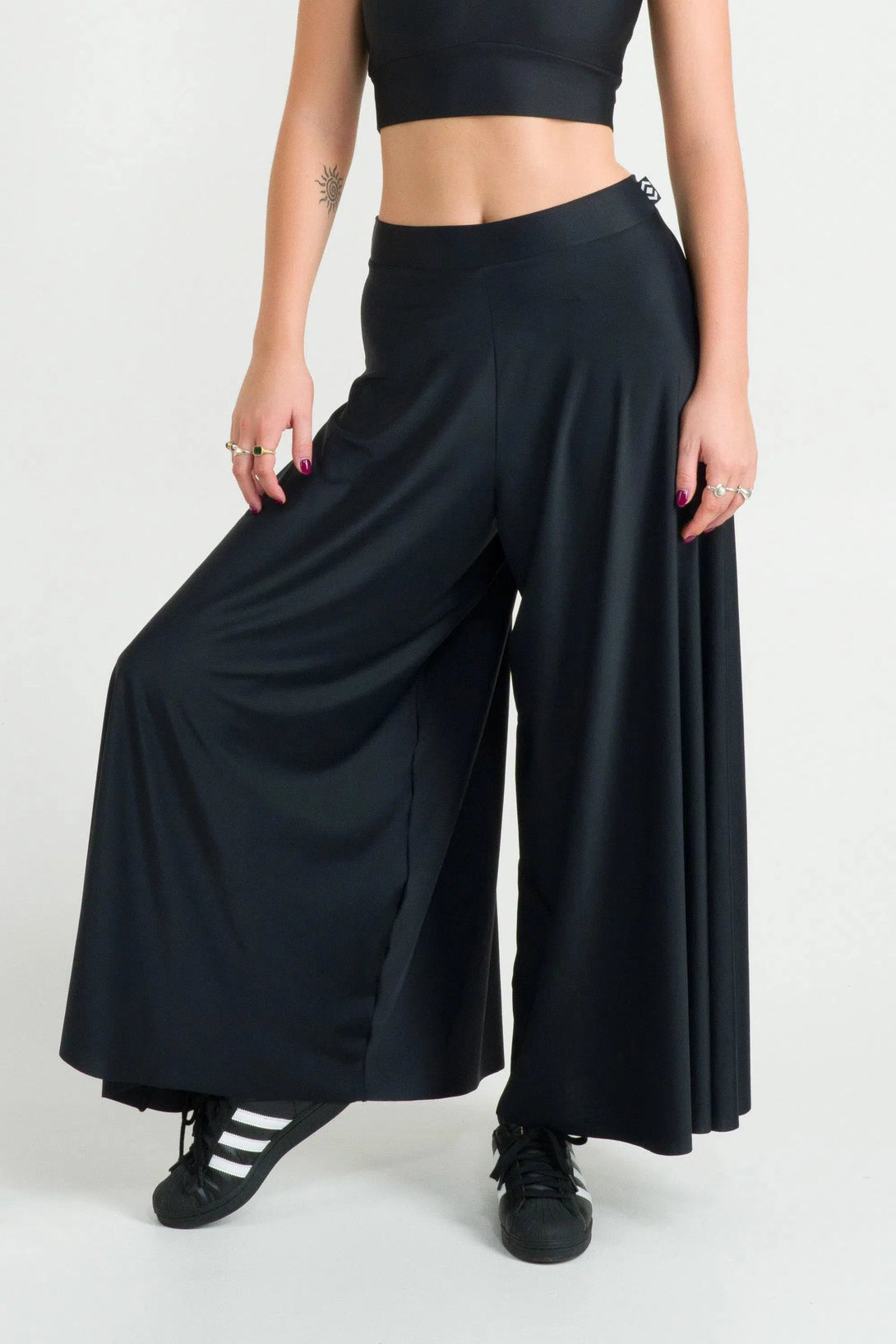 Black Silky - Palazzo Pant-Activewear-Exoticathletica