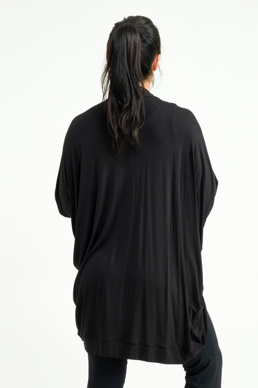 Black Slinky To Touch - Midi Kimono-Activewear-Exoticathletica