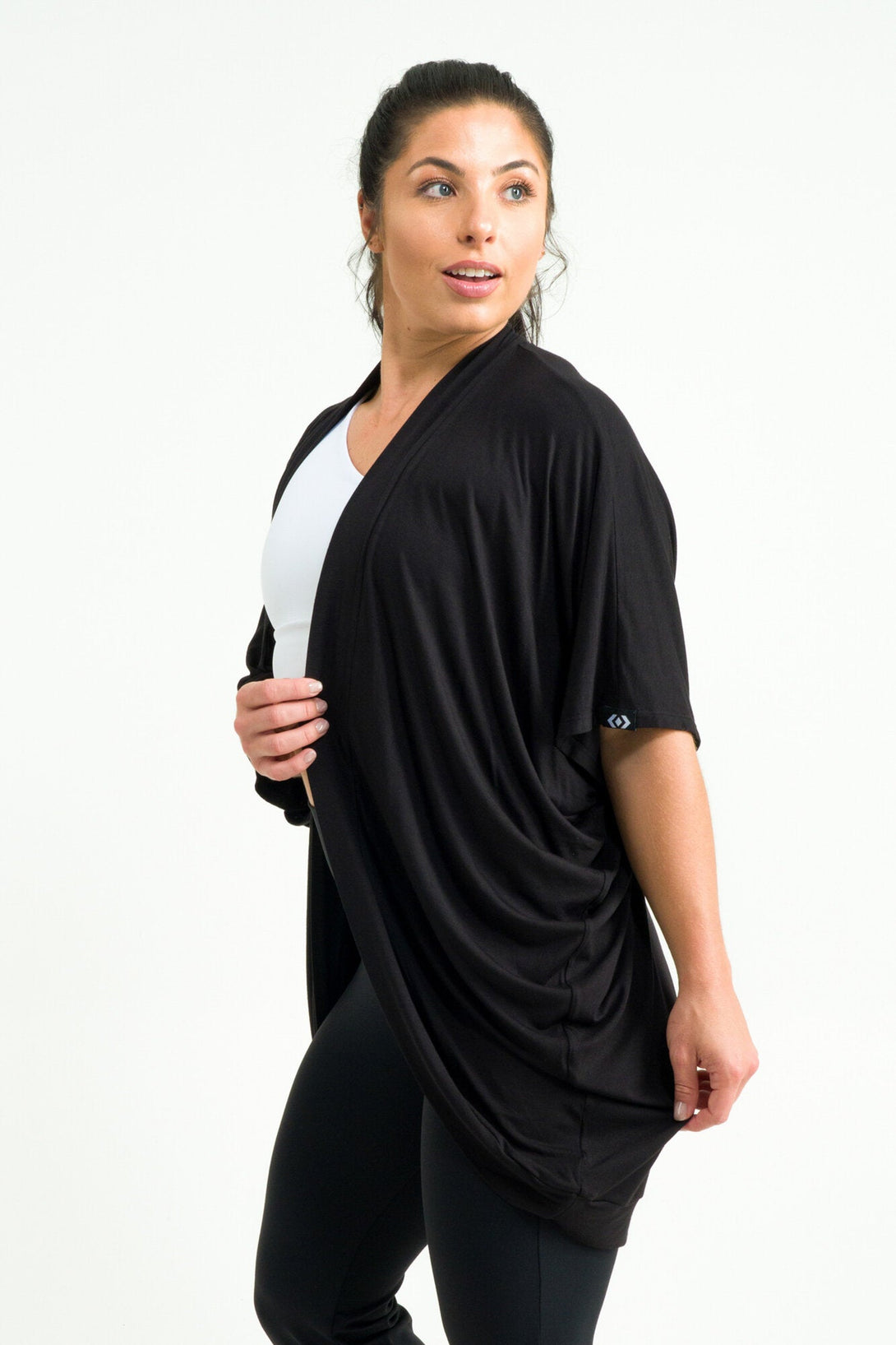 Black Slinky To Touch - Midi Kimono-Activewear-Exoticathletica