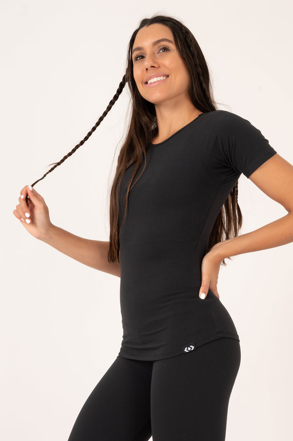 Black Soft To Touch - Fitted Tee-Activewear-Exoticathletica
