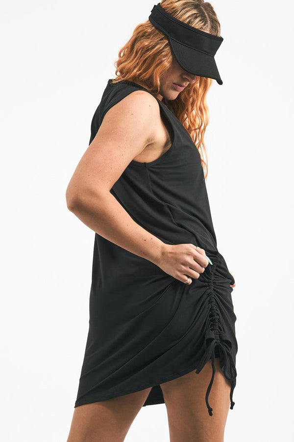 Black Soft To Touch - Lazy Girl Dress Tank-Activewear-Exoticathletica