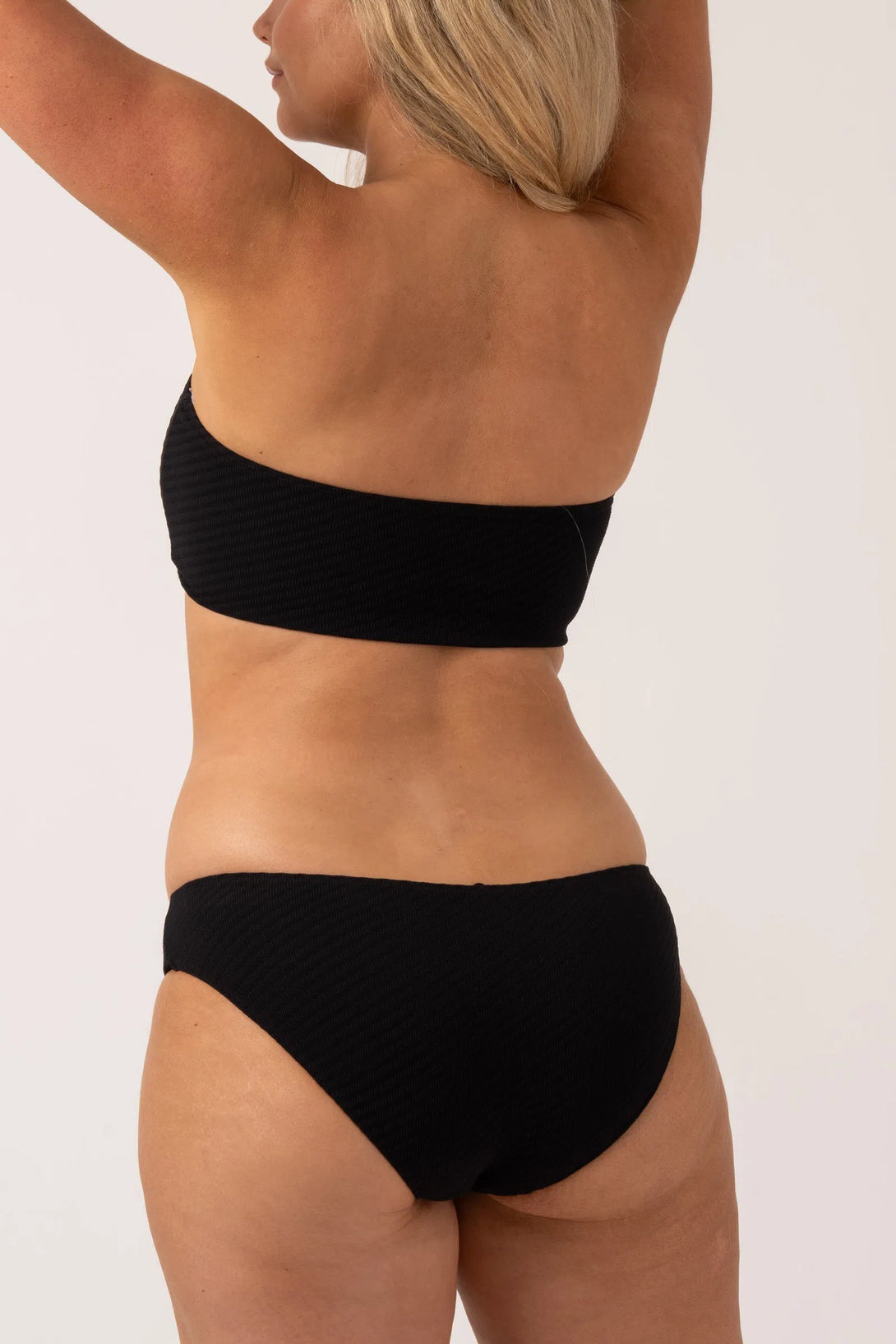 Black Textured - Bandeau Bikini Top-Activewear-Exoticathletica