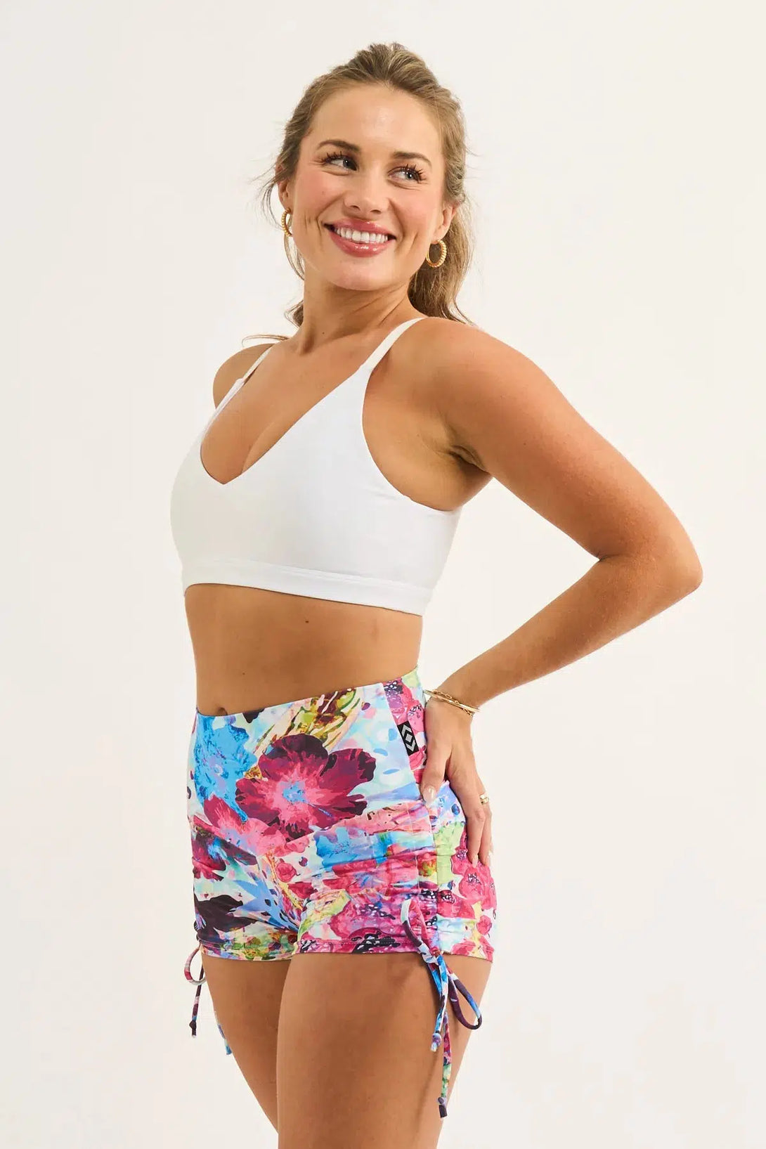 Blessings Performance - High Waisted Tie Side Booty Shorts-9358328358435-Activewear-Exoticathletica