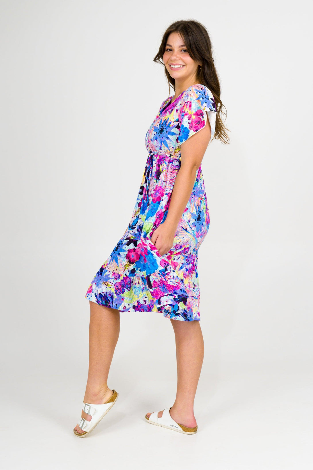 Blessings Slinky Silky - Button Up Drawstring Midi Dress-Activewear-Exoticathletica