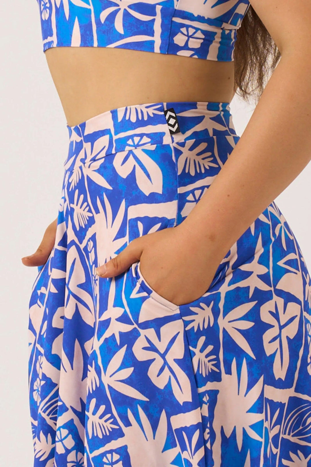 Blue Tiki Silky - Palazzo Culotte With Pocket-Activewear-Exoticathletica