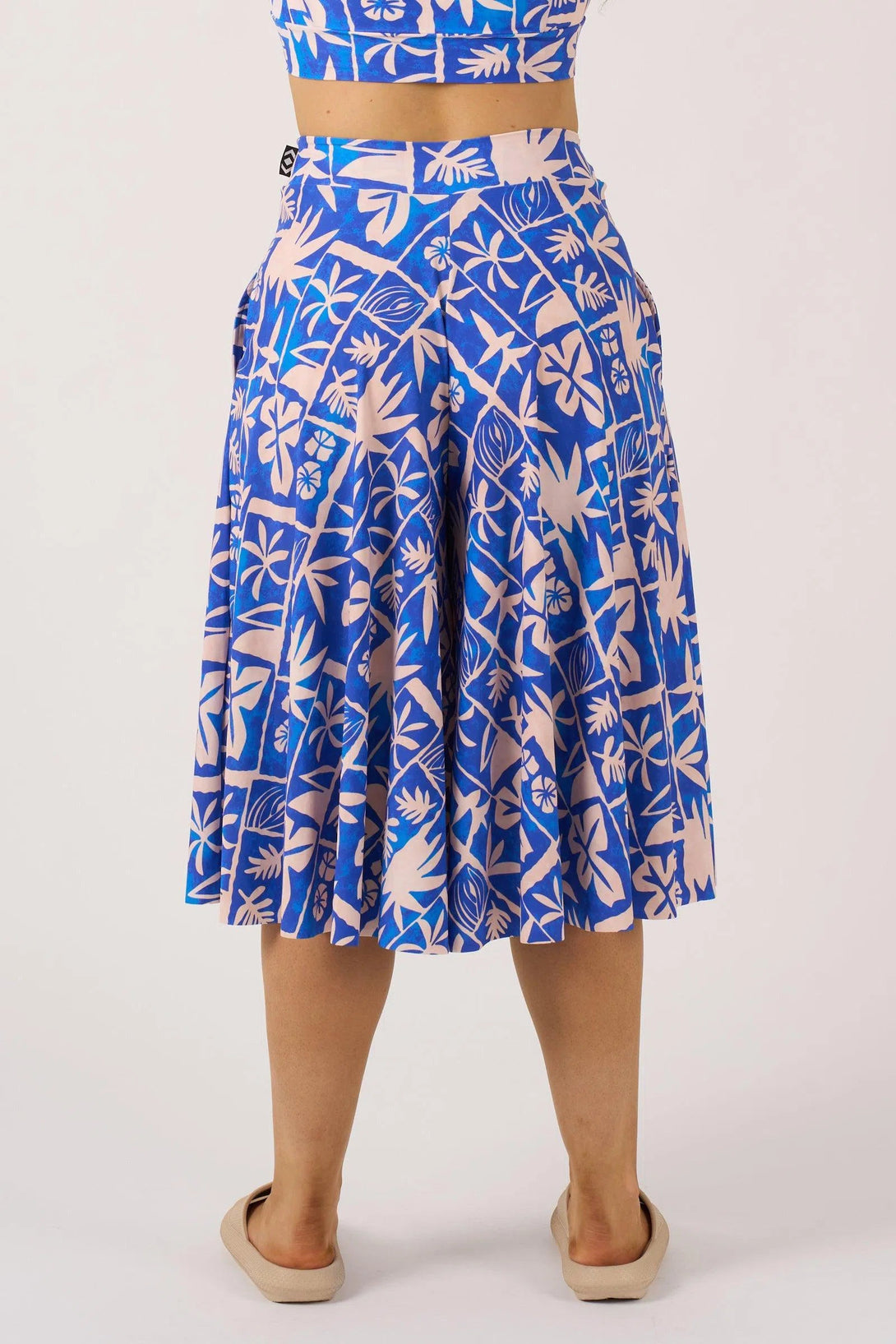 Blue Tiki Silky - Palazzo Culotte With Pocket-Activewear-Exoticathletica