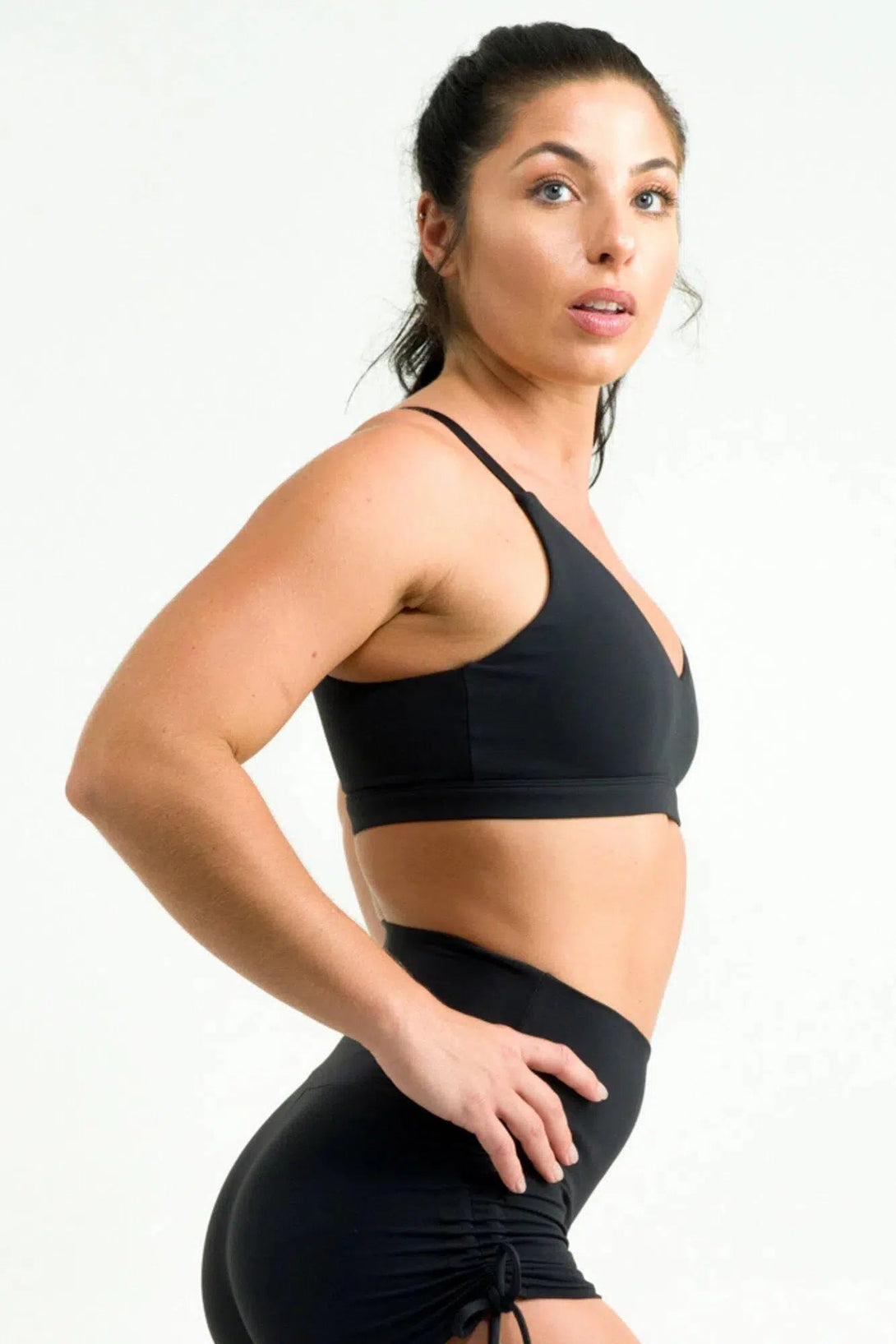 Body Contouring Bralette Crop - Black-Activewear-Exoticathletica