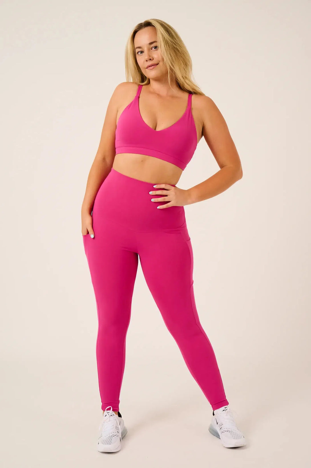 Body Contouring Bralette Crop - Hot Pink-SK-0751-Activewear-Exoticathletica