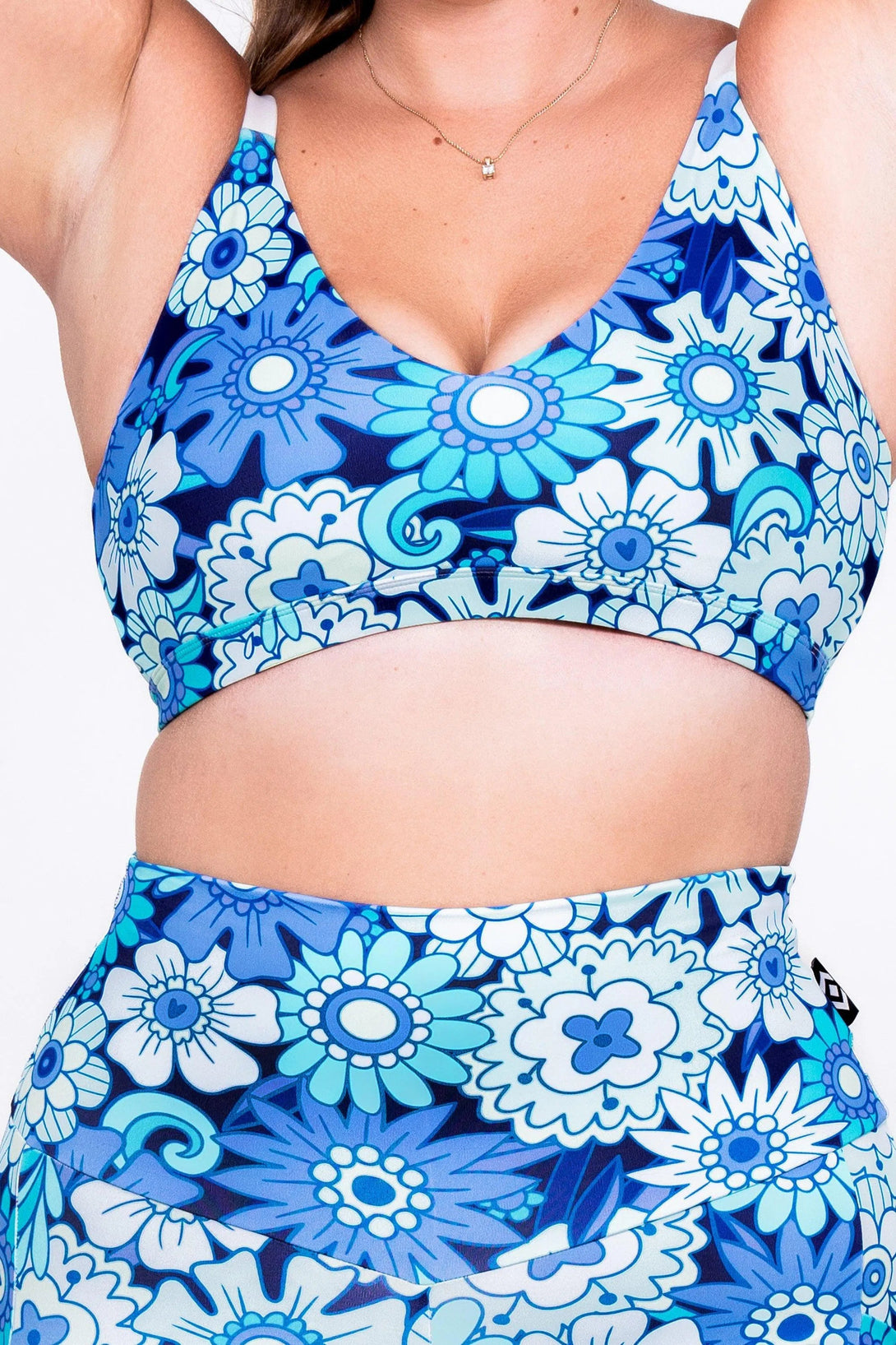 Body Contouring Bralette Crop - Serendipity Blue-Activewear-Exoticathletica