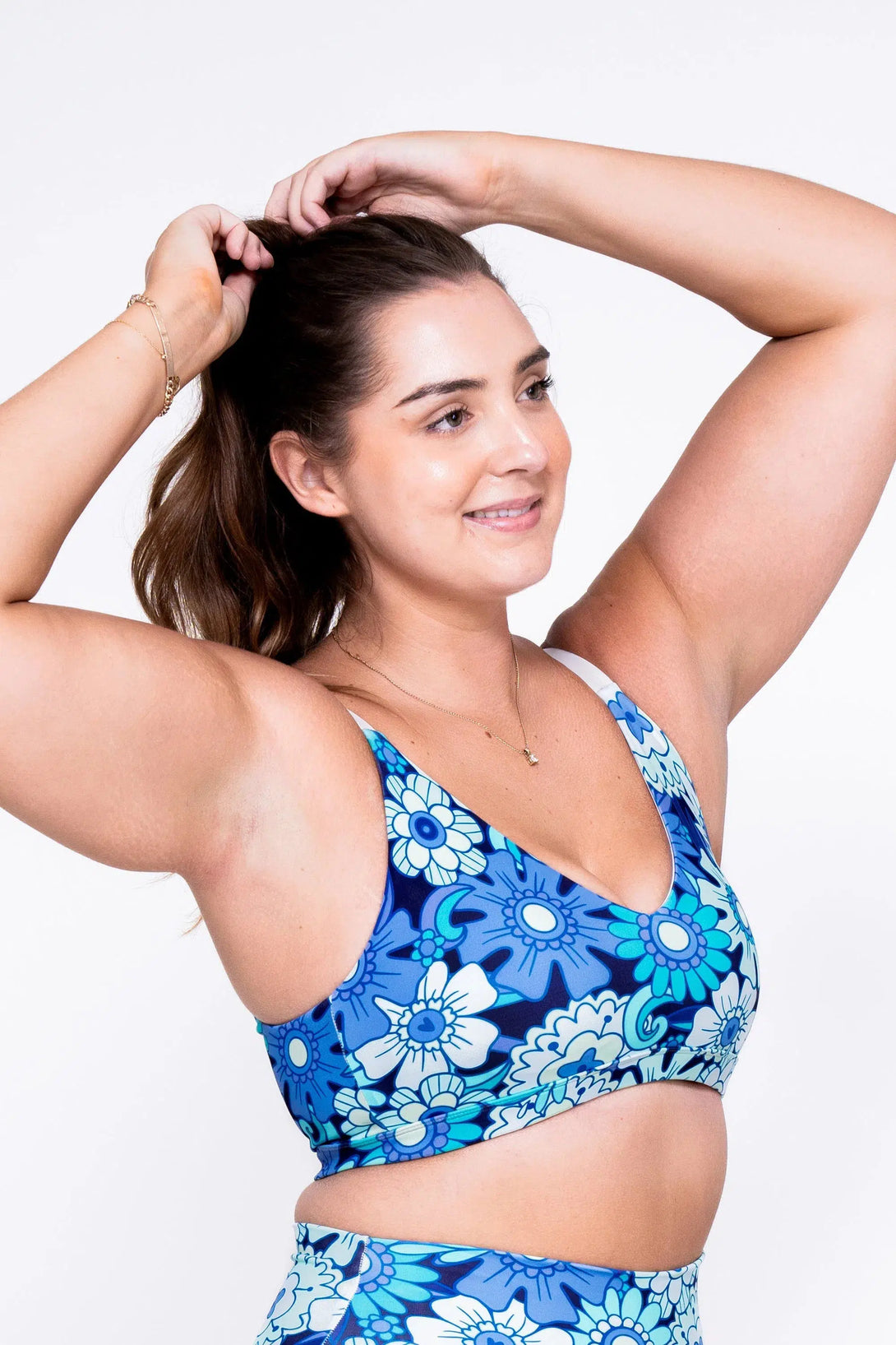 Body Contouring Bralette Crop - Serendipity Blue-Activewear-Exoticathletica