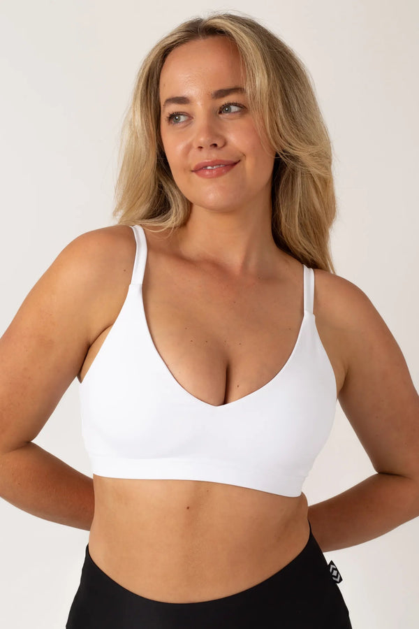 Body Contouring Bralette Crop - White-Activewear-Exoticathletica