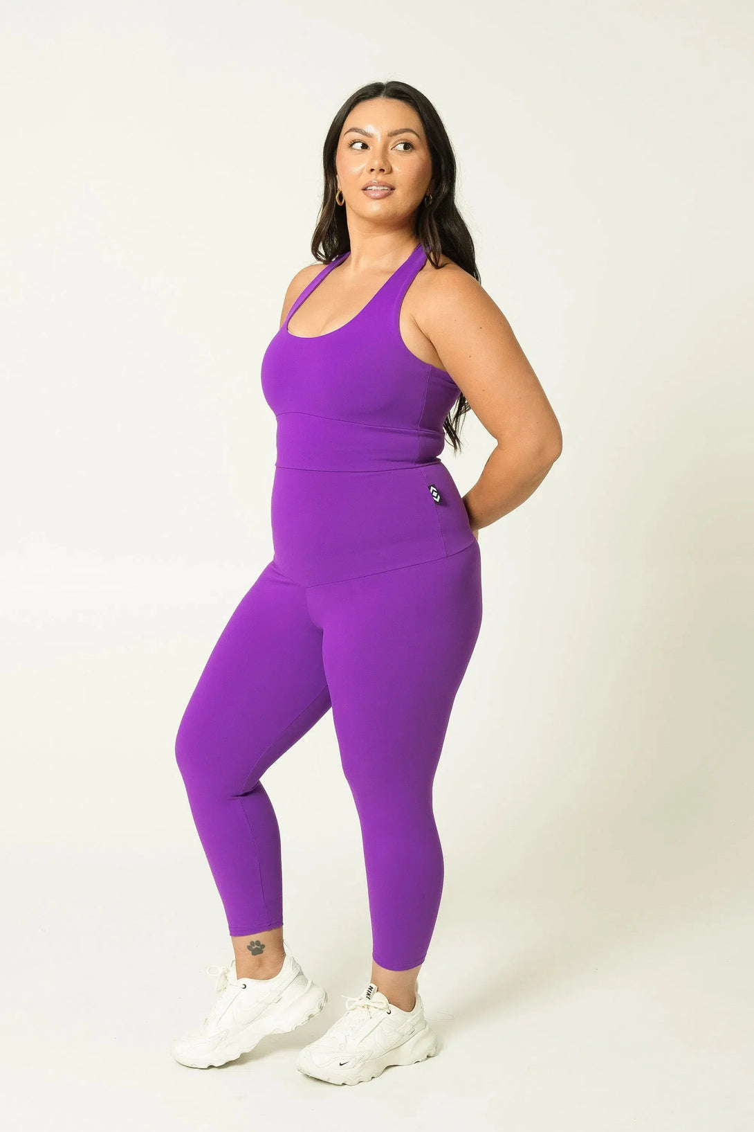 Body Contouring Extra High Waisted Capri Leggings - Purple-Activewear-Exoticathletica