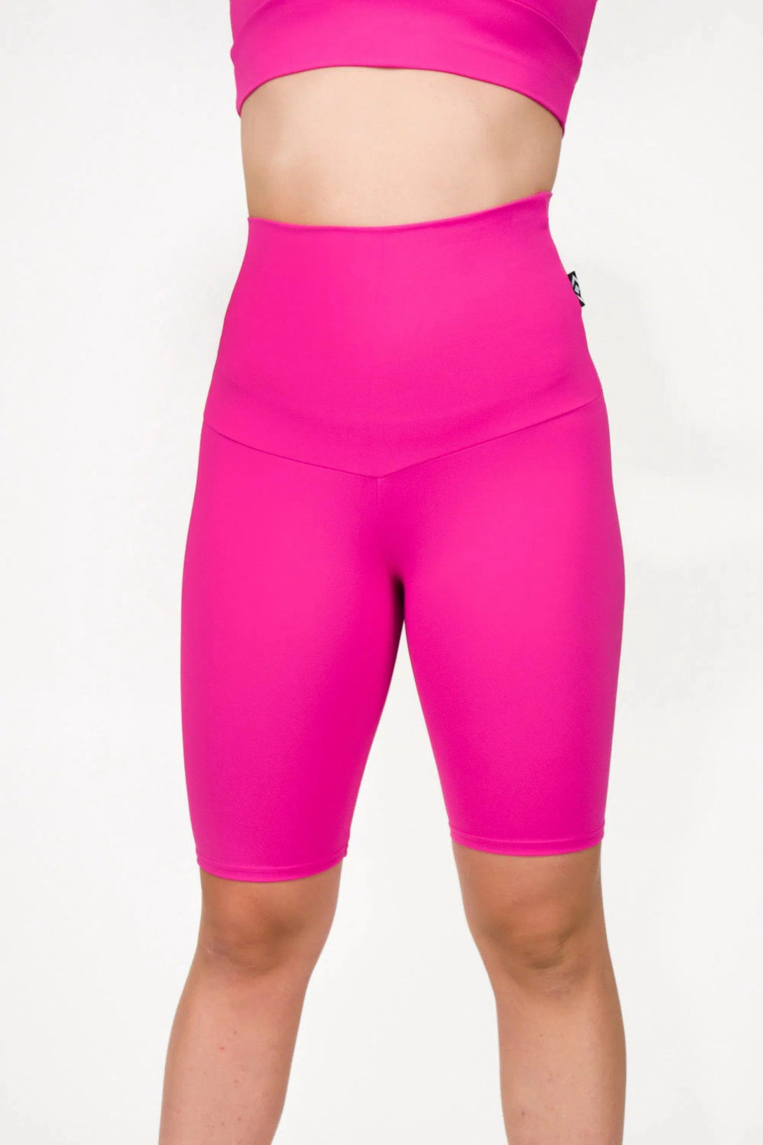 Body Contouring Extra High Waisted Long Shorts - Pink-Activewear-Exoticathletica