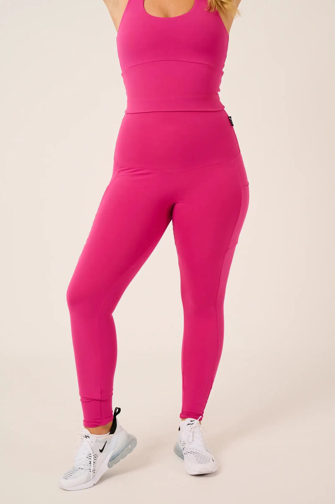 Body Contouring Extra High Waisted Panel Pocket Legging - Hot Pink-SK-0450-Activewear-Exoticathletica