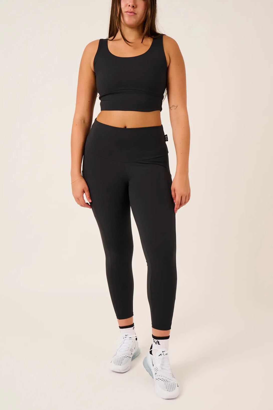 Body Contouring High Waisted 7/8 Leggings - Black-Activewear-Exoticathletica