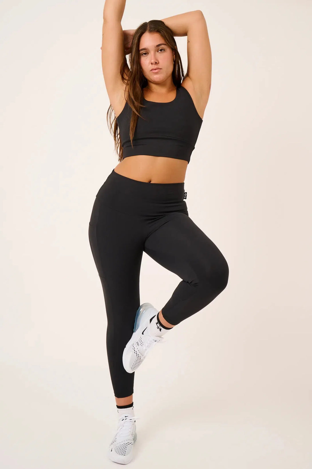 Body Contouring High Waisted 7/8 Leggings - Black-Activewear-Exoticathletica