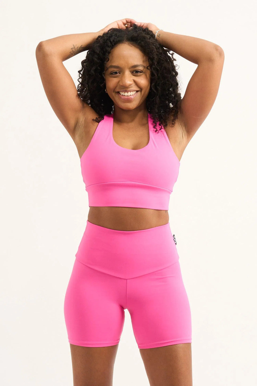 Body Contouring High Waisted Booty Shorts - Candy Pink-Activewear-Exoticathletica