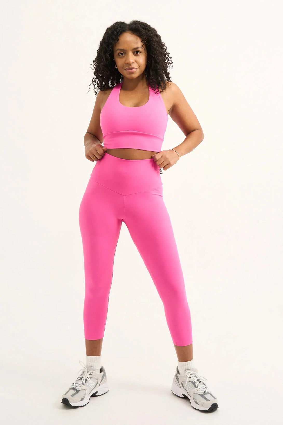 Body Contouring High Waisted Capri Leggings - Candy Pink-Activewear-Exoticathletica