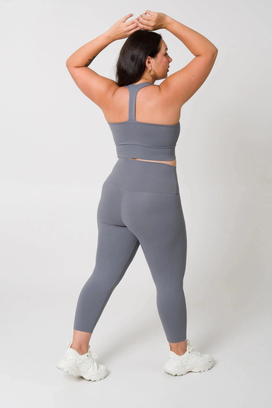 Body Contouring High Waisted Capri Leggings - Grey-Activewear-Exoticathletica