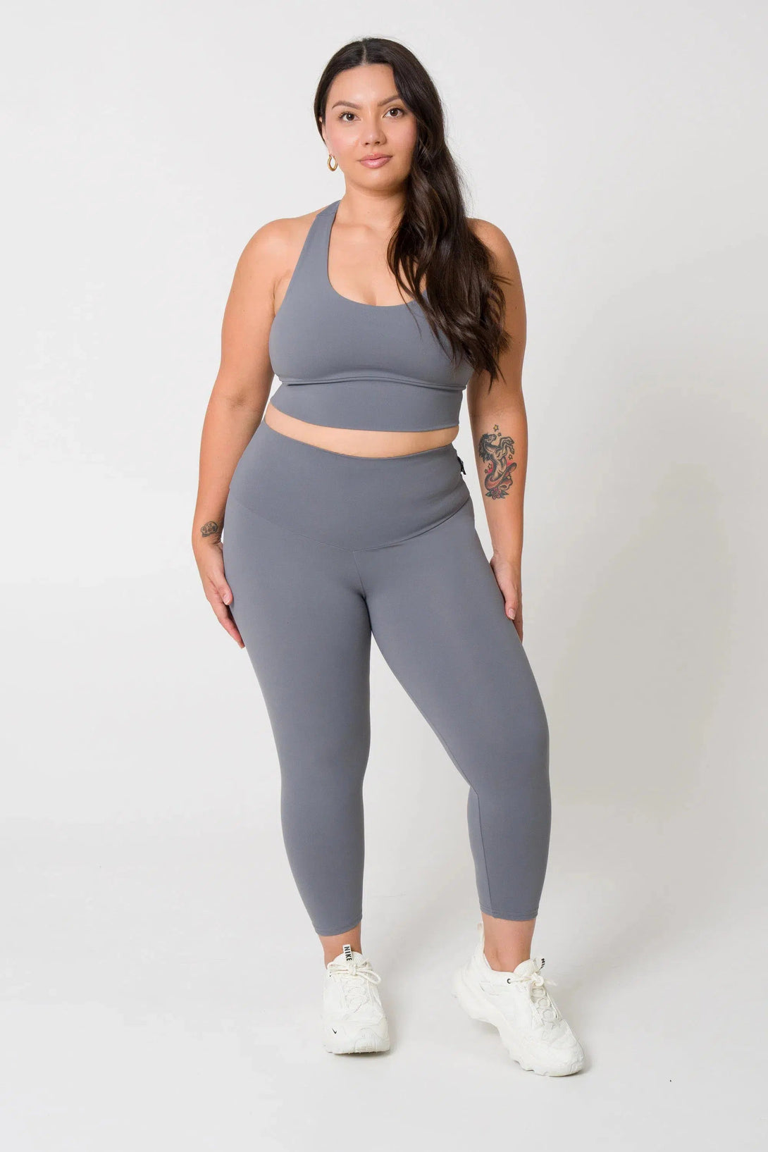 Body Contouring High Waisted Capri Leggings - Grey-Activewear-Exoticathletica