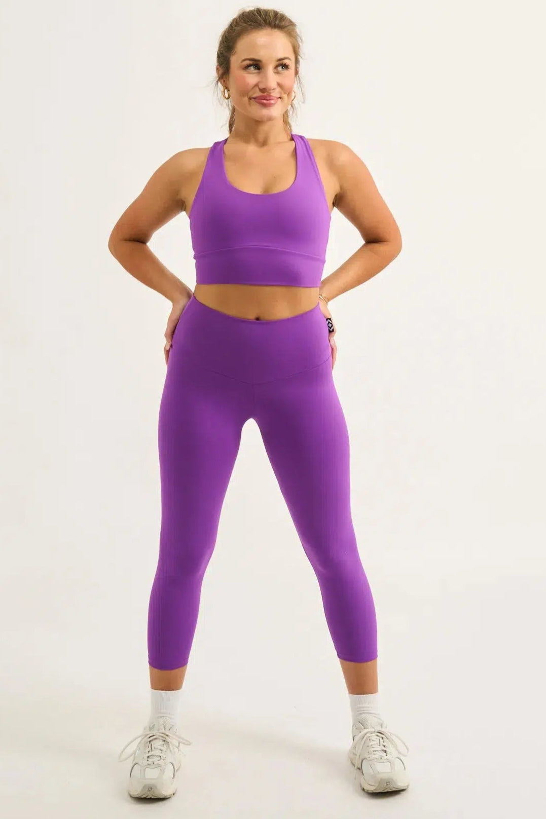 Body Contouring High Waisted Capri Leggings - Purple-Activewear-Exoticathletica