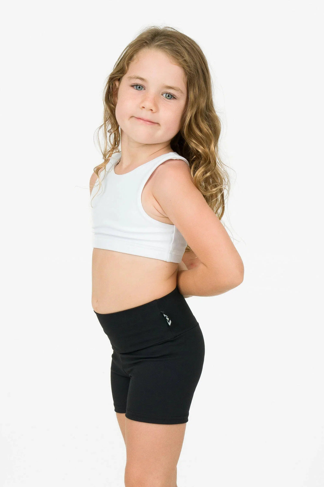 Body Contouring Kids Booty Shorts - Black-Activewear-Exoticathletica