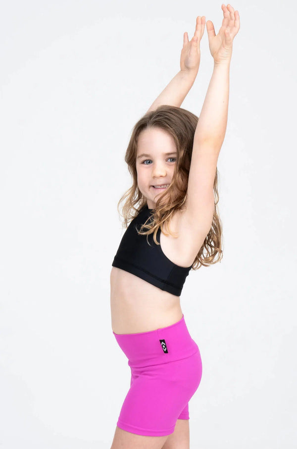 Body Contouring Kids Booty Shorts - Pink-Activewear-Exoticathletica