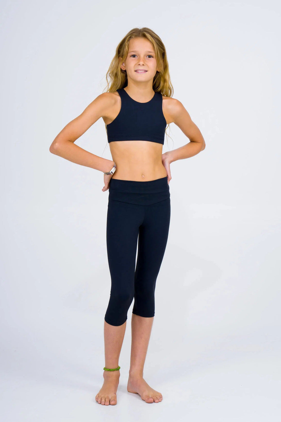 Body Contouring Kids Capris - Black-Activewear-Exoticathletica