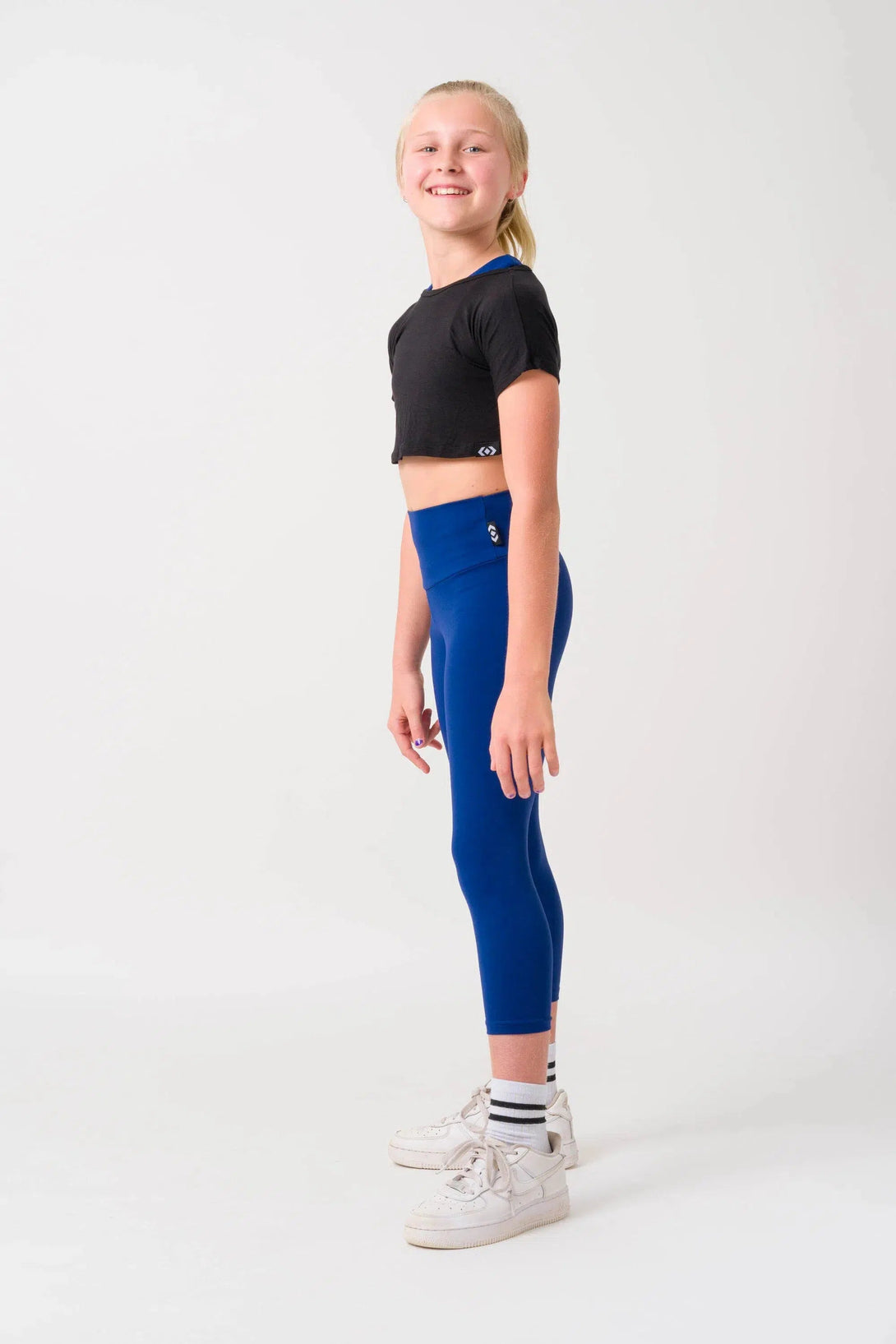 Body Contouring Kids Capris - Dark Navy-Activewear-Exoticathletica