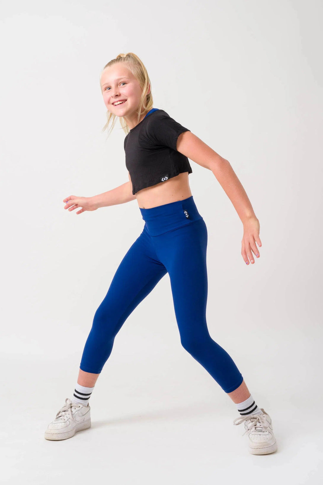 Body Contouring Kids Capris - Dark Navy-Activewear-Exoticathletica