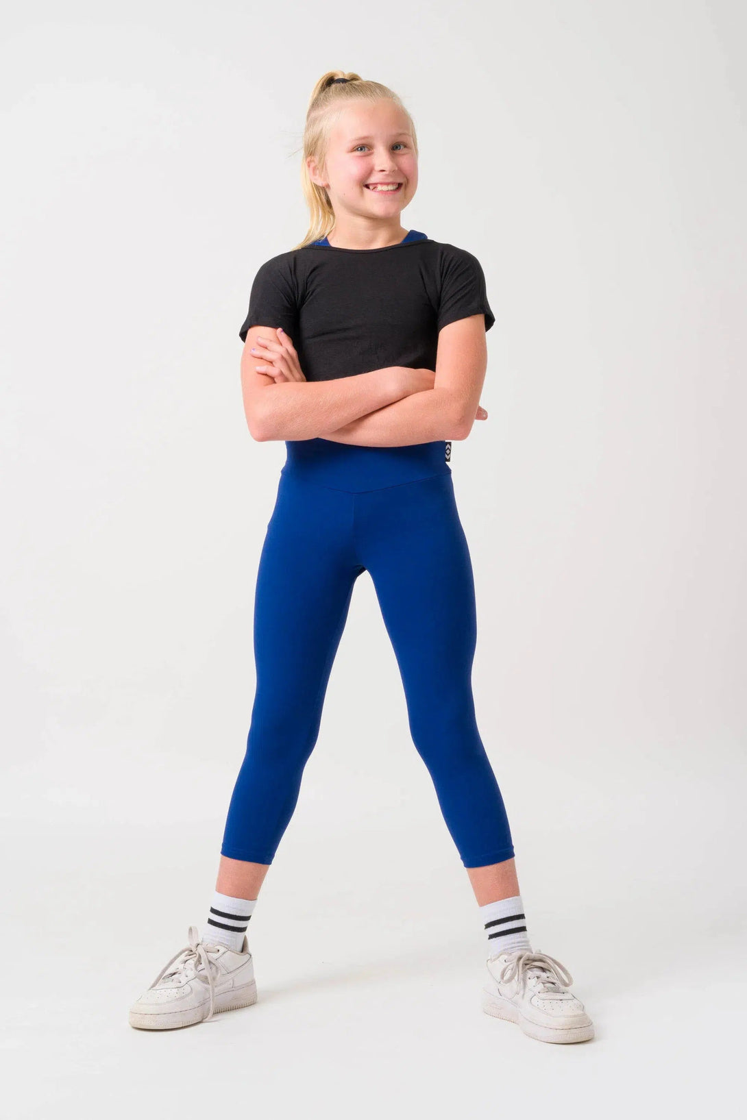 Body Contouring Kids Capris - Dark Navy-Activewear-Exoticathletica