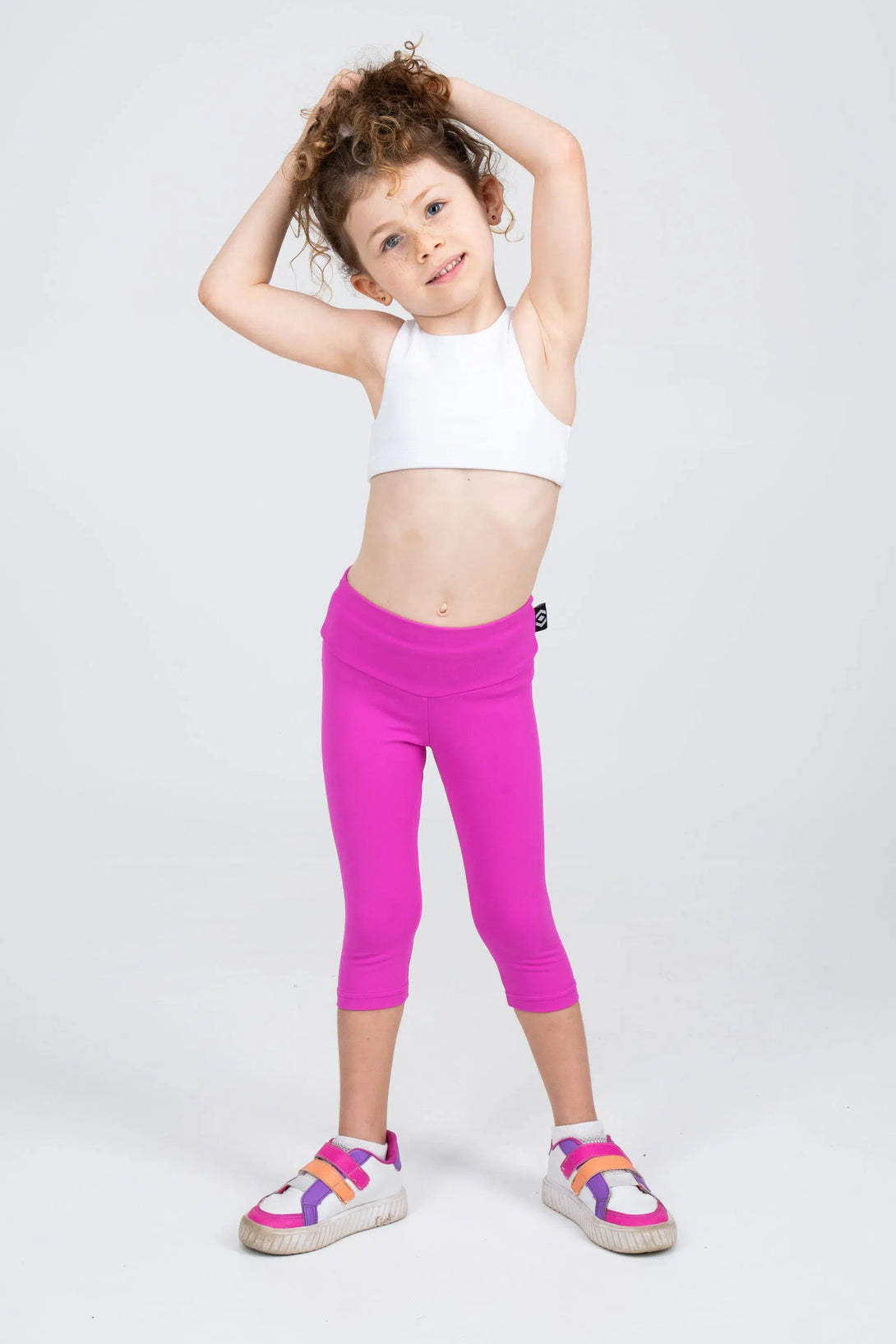 Body Contouring Kids Capris - Pink-Activewear-Exoticathletica