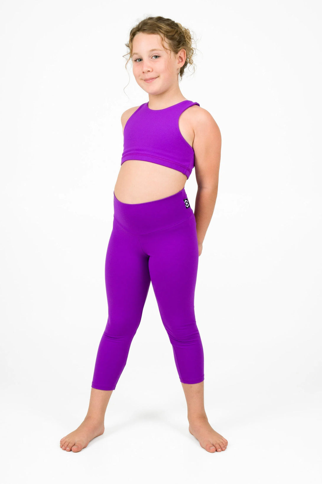 Body Contouring Kids Capris - Purple-Activewear-Exoticathletica