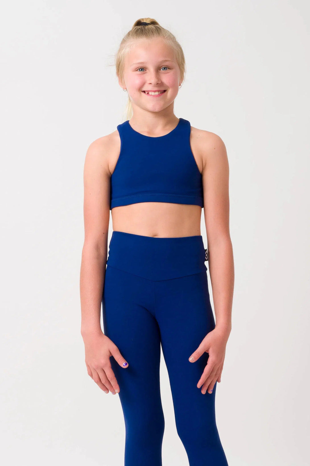 Body Contouring Kids Crop Top - Dark Navy-Activewear-Exoticathletica