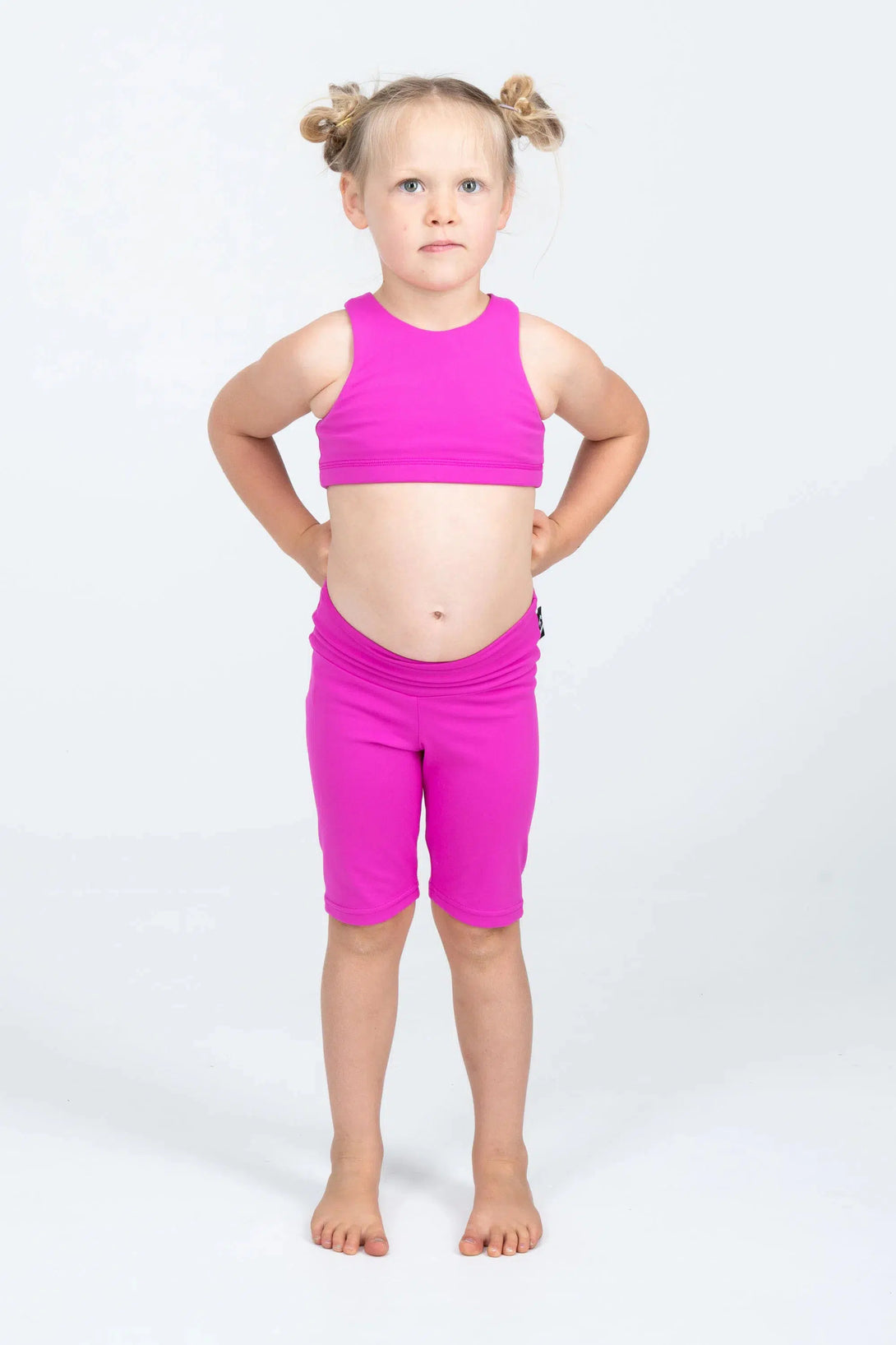 Body Contouring Kids Crop Top - Pink-Activewear-Exoticathletica