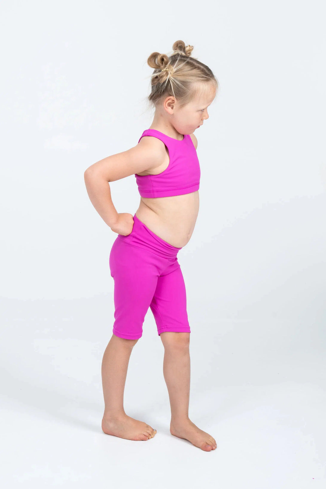 Body Contouring Kids Crop Top - Pink-Activewear-Exoticathletica