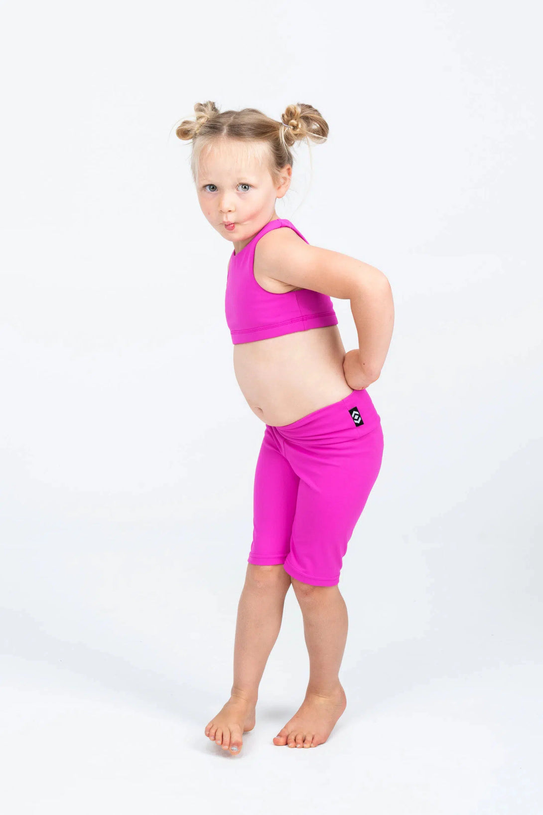 Body Contouring Kids Crop Top - Pink-Activewear-Exoticathletica