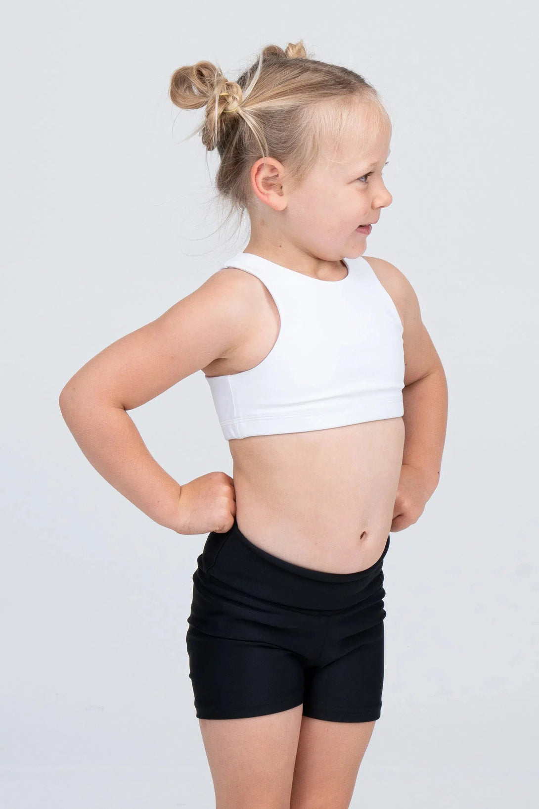 Body Contouring Kids Crop Top - White-Activewear-Exoticathletica