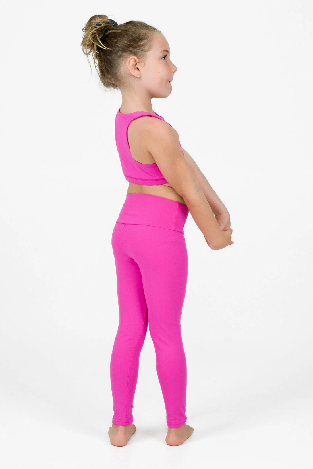 Body Contouring Kids Leggings - Pink-Activewear-Exoticathletica