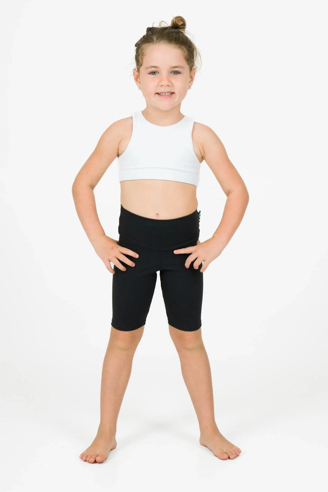 Body Contouring Kids Long Shorts - Black-Activewear-Exoticathletica