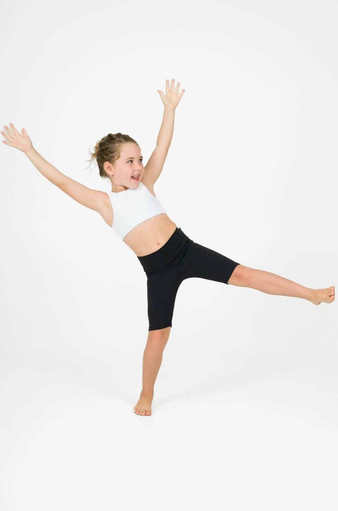 Body Contouring Kids Long Shorts - Black-Activewear-Exoticathletica