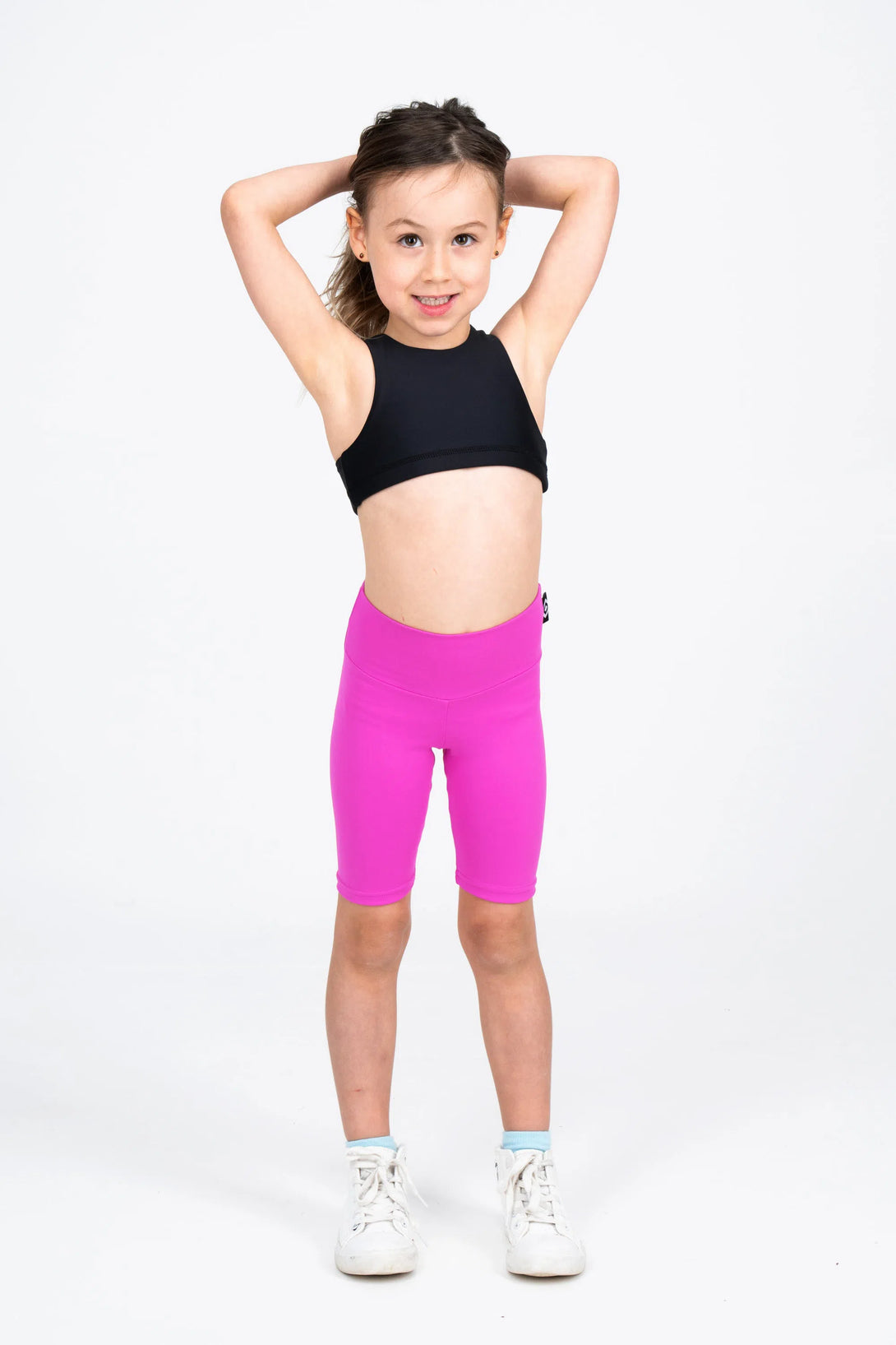 Body Contouring Kids Long Shorts - Pink-Activewear-Exoticathletica