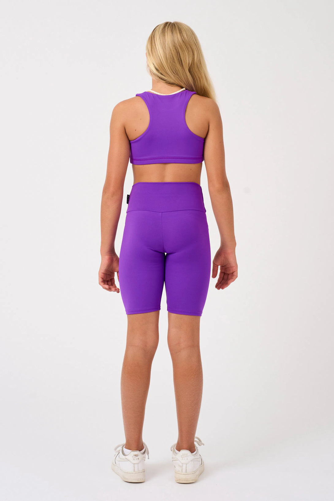 Body Contouring Kids Long Shorts - Purple-Activewear-Exoticathletica