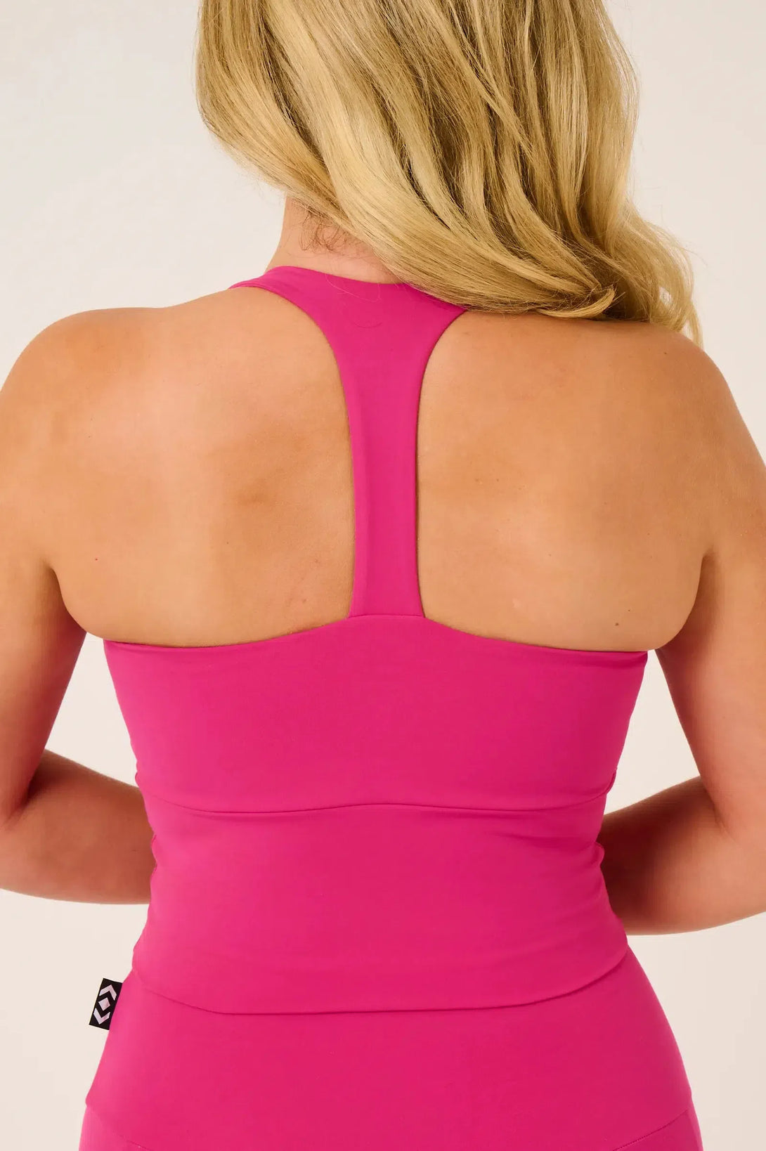 Body Contouring Longline T Back Comfort Crop - Hot Pink-Activewear-Exoticathletica