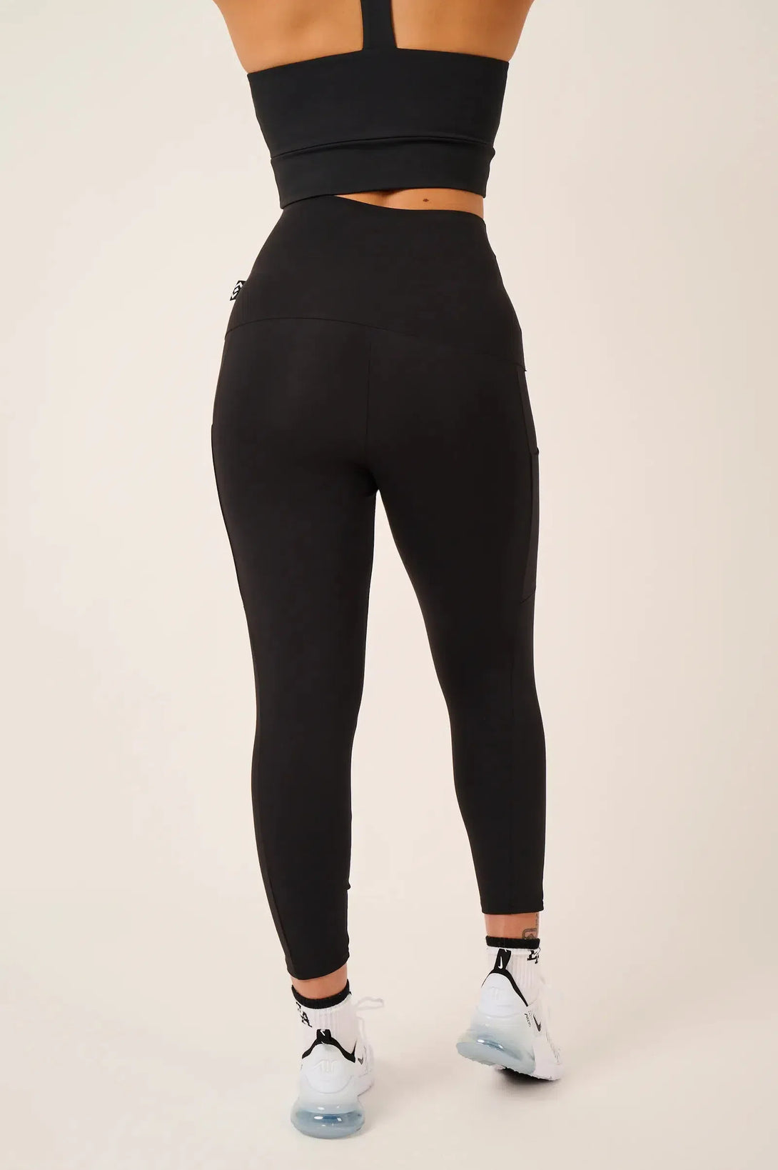 Body Contouring Panel Pocket Extra High Waisted 7/8 Leggings - Black-Activewear-Exoticathletica