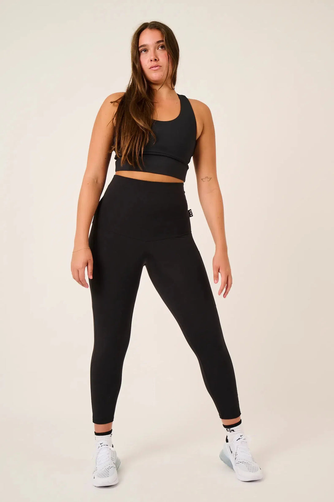 Body Contouring Panel Pocket Extra High Waisted 7/8 Leggings - Black-Activewear-Exoticathletica