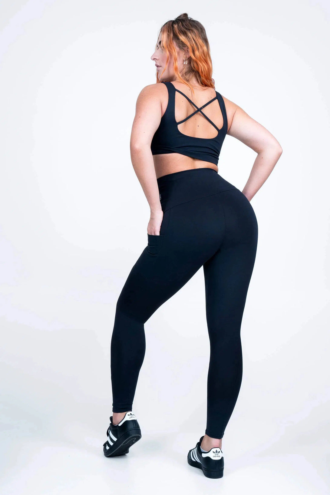 Body Contouring Panel Pocket Extra High Waisted Leggings - Black-Activewear-Exoticathletica