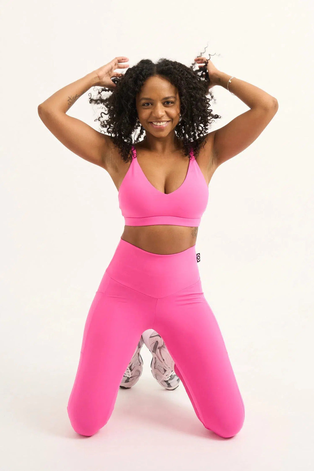 Body Contouring Panel Pocket High Waisted Leggings - Candy Pink-Activewear-Exoticathletica