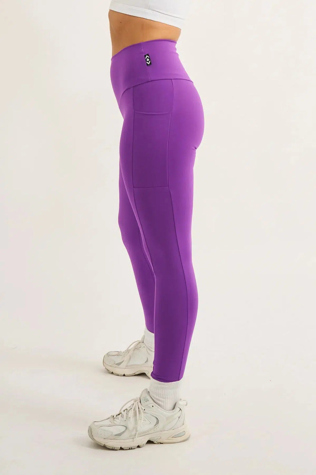 Body Contouring Panel Pocket High Waisted Leggings - Purple-Activewear-Exoticathletica