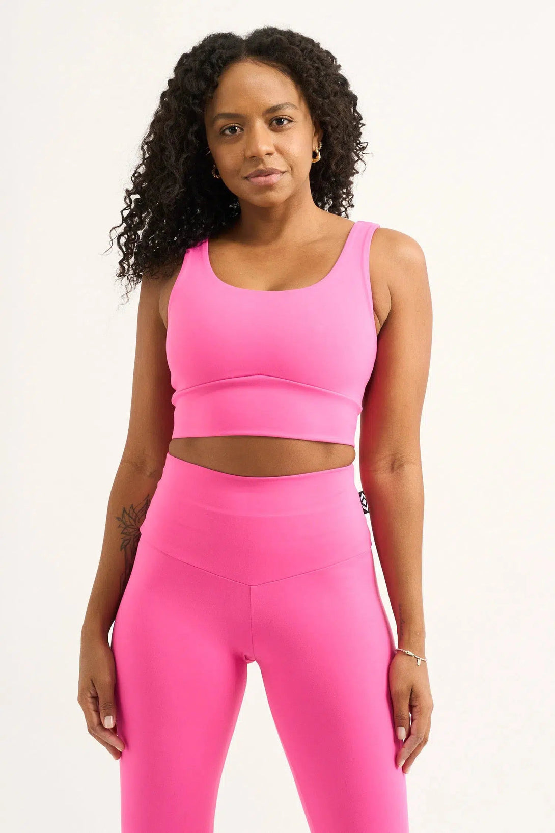 Body Contouring Scoop Neck Comfort Crop Top - Candy Pink-Activewear-Exoticathletica